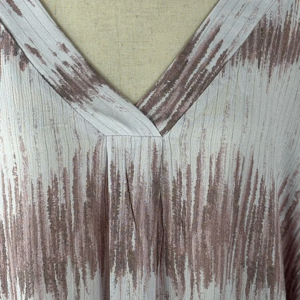 EMILY WONDER Mauve Artsy V Neck Abstract Print Tunic Top Blouse 2X New NWT - Picture 2 of 11